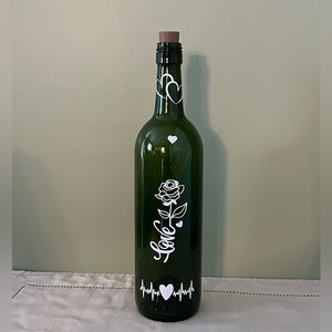 Love, Rose & Hearts Decorated Bottle